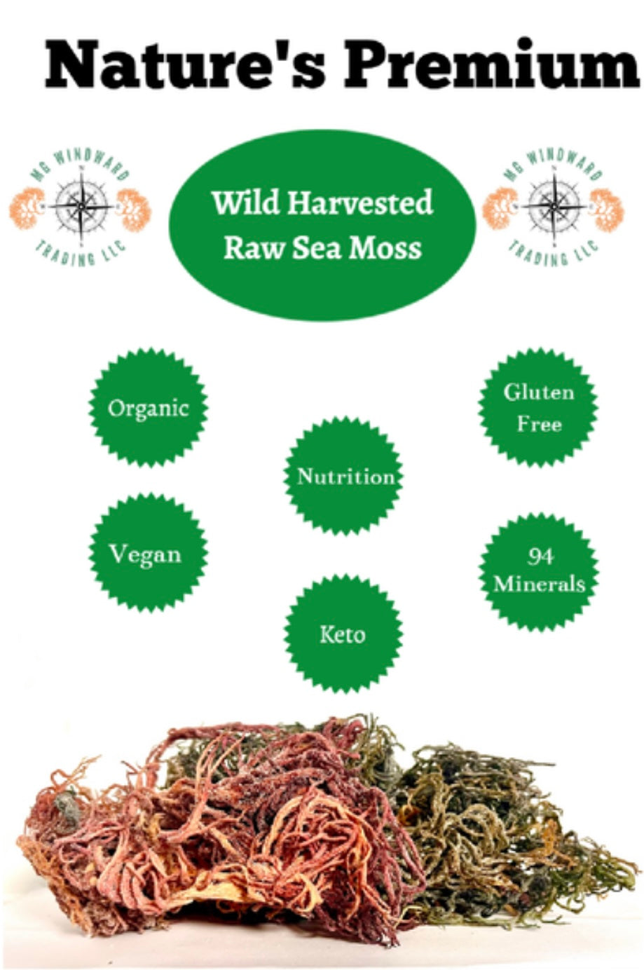 Pure Certified Wild Harvested Organic Purple Raw Sea Moss - Seamoss Global