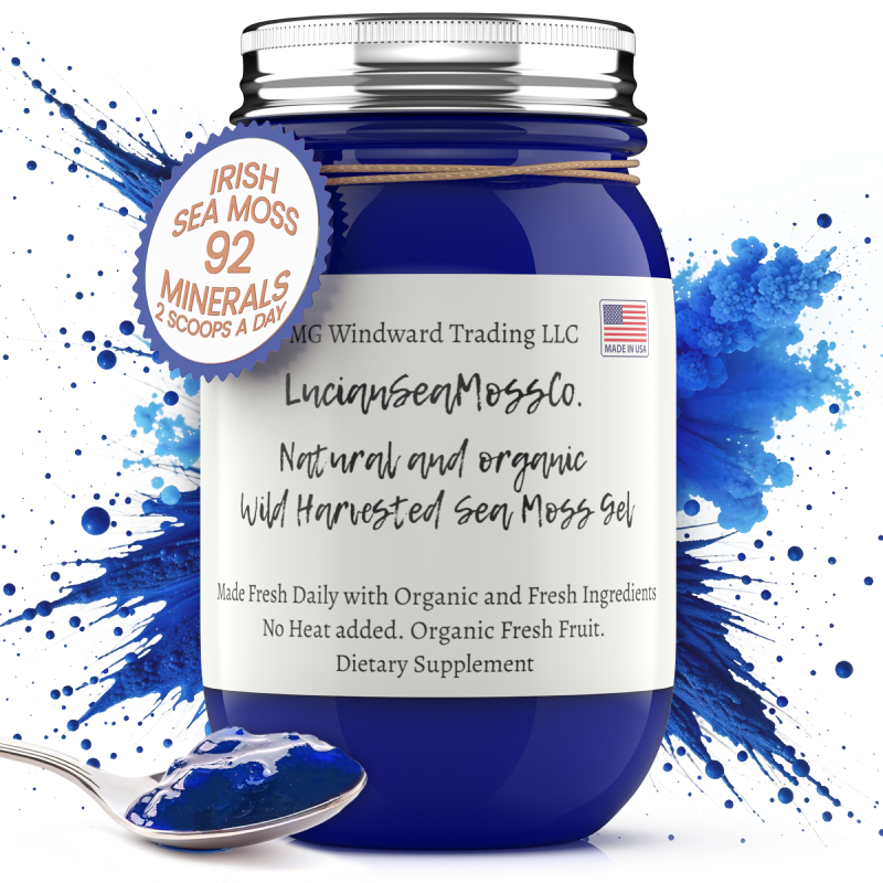 Blue Spirulina Infused Organic Sea Moss Gel - Seamoss Global