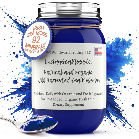 Blue Spirulina Infused Organic Sea Moss Gel - Seamoss Global