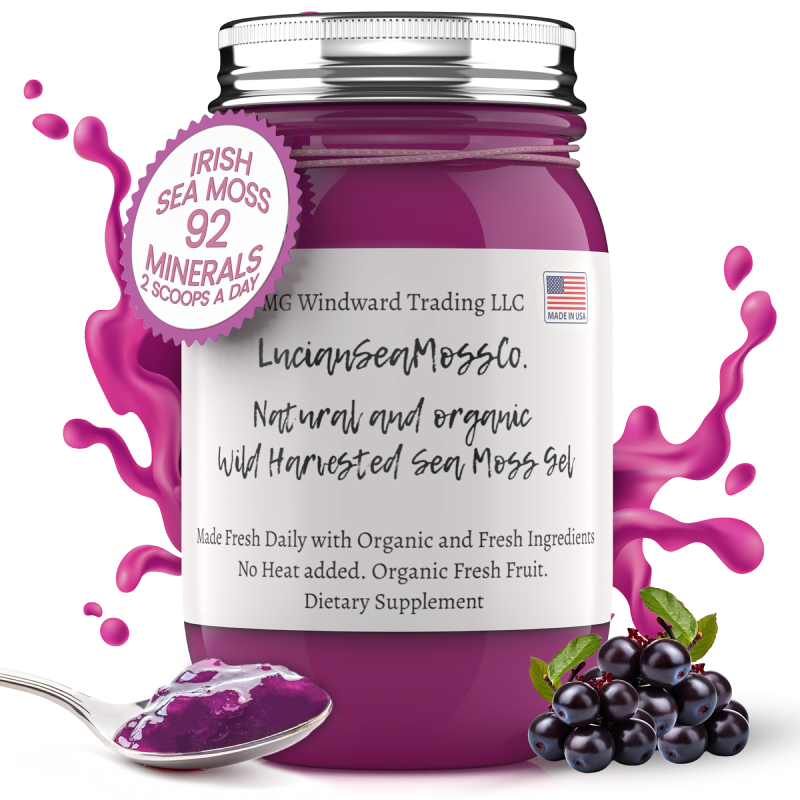 Fresh Organic Berry Acai Infused Sea Moss Gel - Seamoss Global
