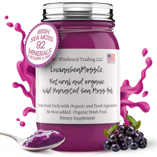 Fresh Organic Berry Acai Infused Sea Moss Gel - Seamoss Global