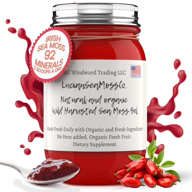 Fresh Organic Goji Berry Infused Sea Moss Gel - Seamoss Global