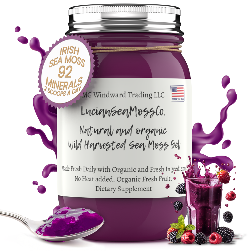 Fresh Organic Mixed Berry Mojito Infused Sea Moss Gel - Seamoss Global