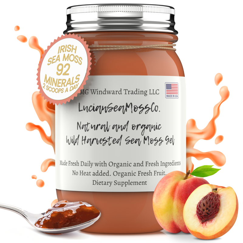 Fresh Organic Peach Infused Sea Moss Gel - Seamoss Global