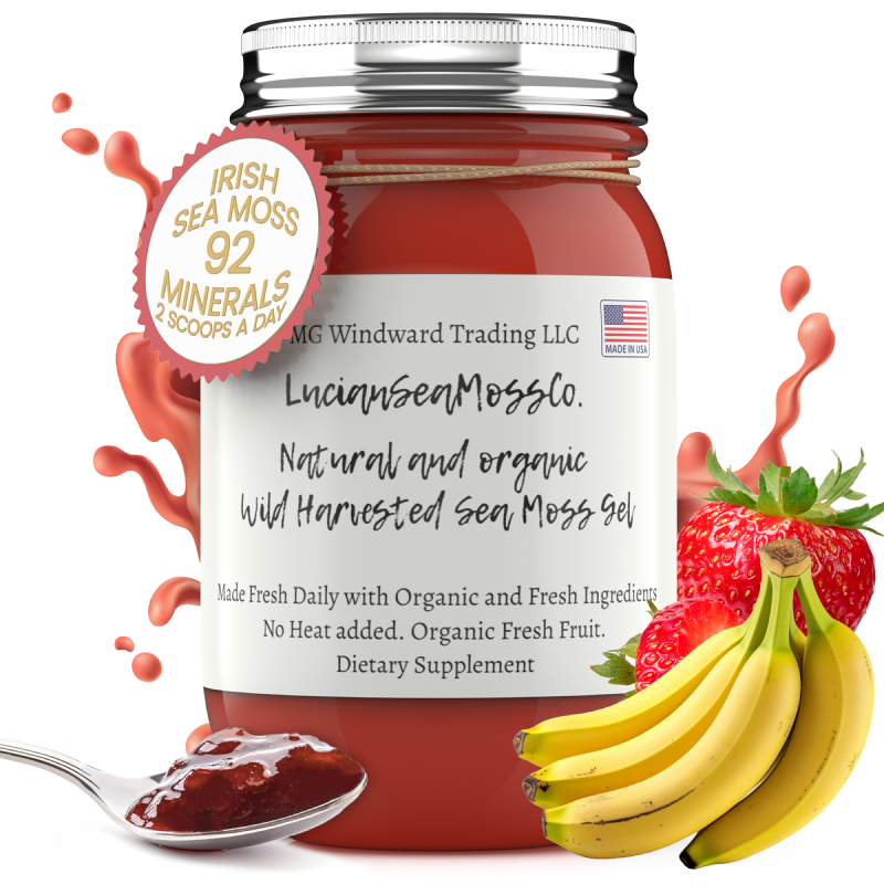 Fresh Organic Strawberry Banana Infused Sea Moss Gel - Seamoss Global