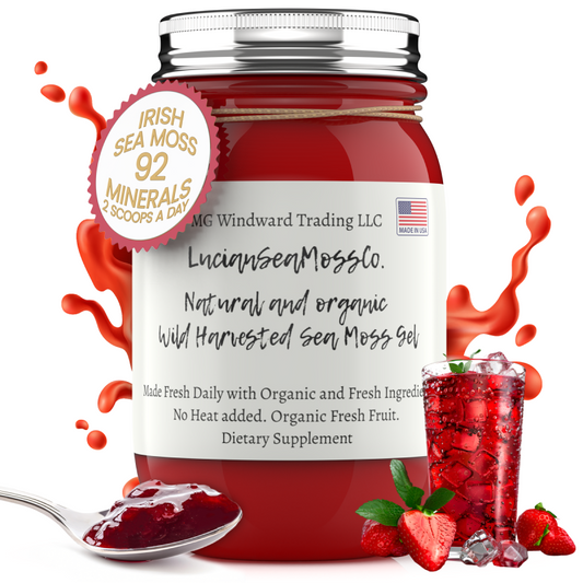 Fresh Organic Strawberry Mojito Infused Sea Moss Gel - Seamoss Global