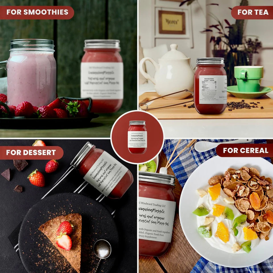 Fresh Organic Strawberry Mango Infused Sea Moss Gel - Seamoss Global