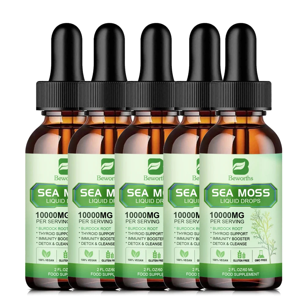 Organic Sea Moss Drops with Burdock Root and Spirulina