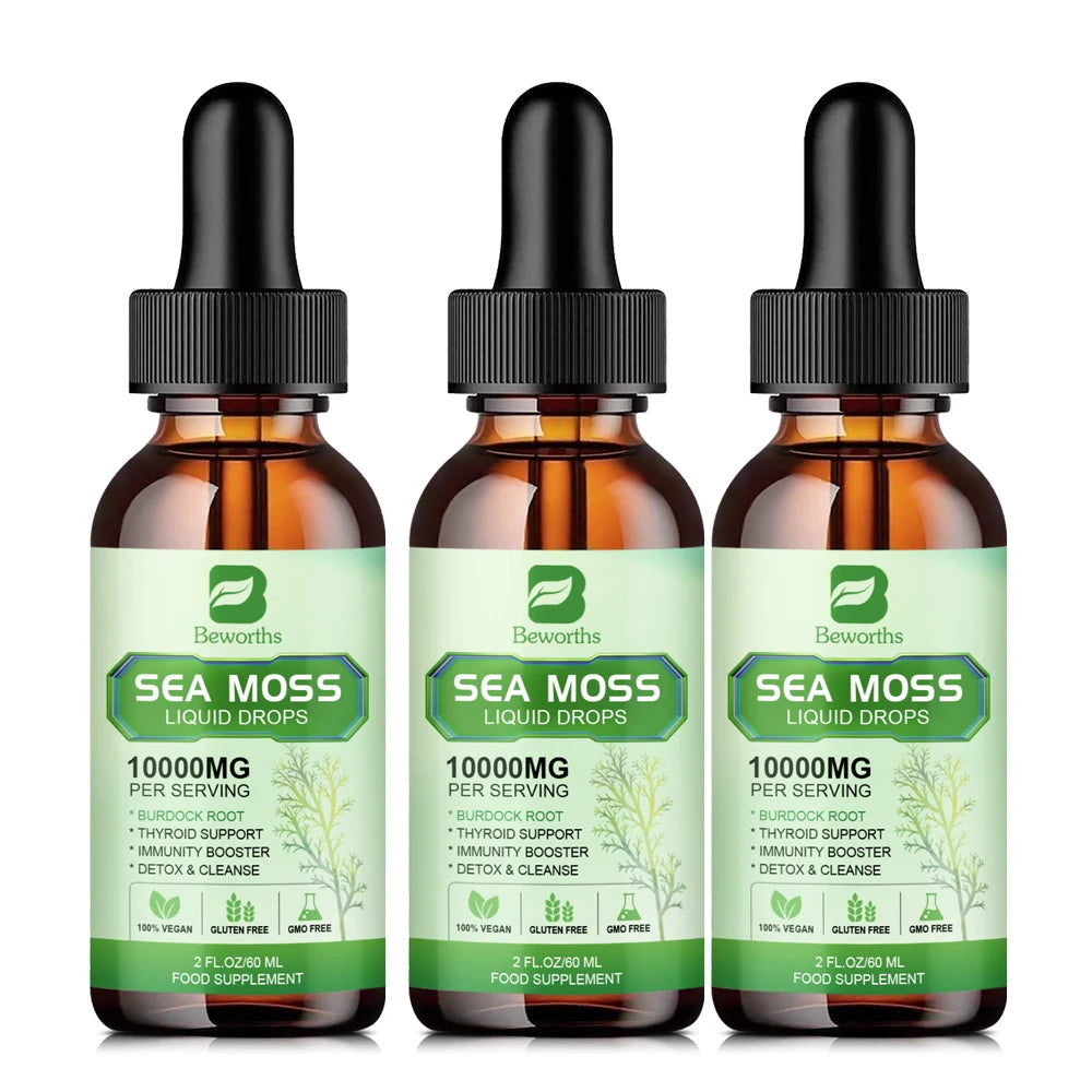 Organic Sea Moss Drops with Burdock Root and Spirulina