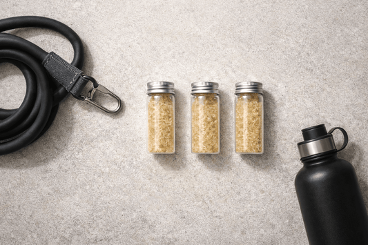 Sea moss capsules displayed as part of a men’s wellness routine.