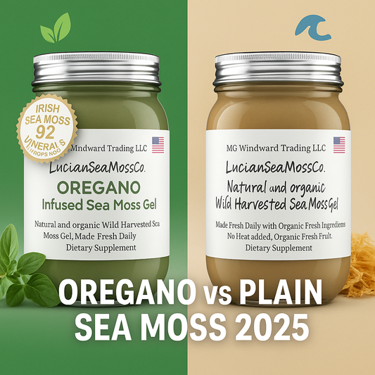 Comparison of oregano infused sea moss and plain sea moss gel