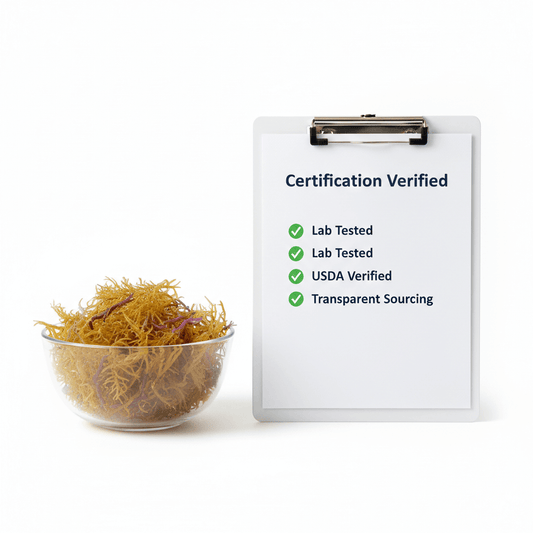 Checklist for verifying certified organic sea moss brands.
