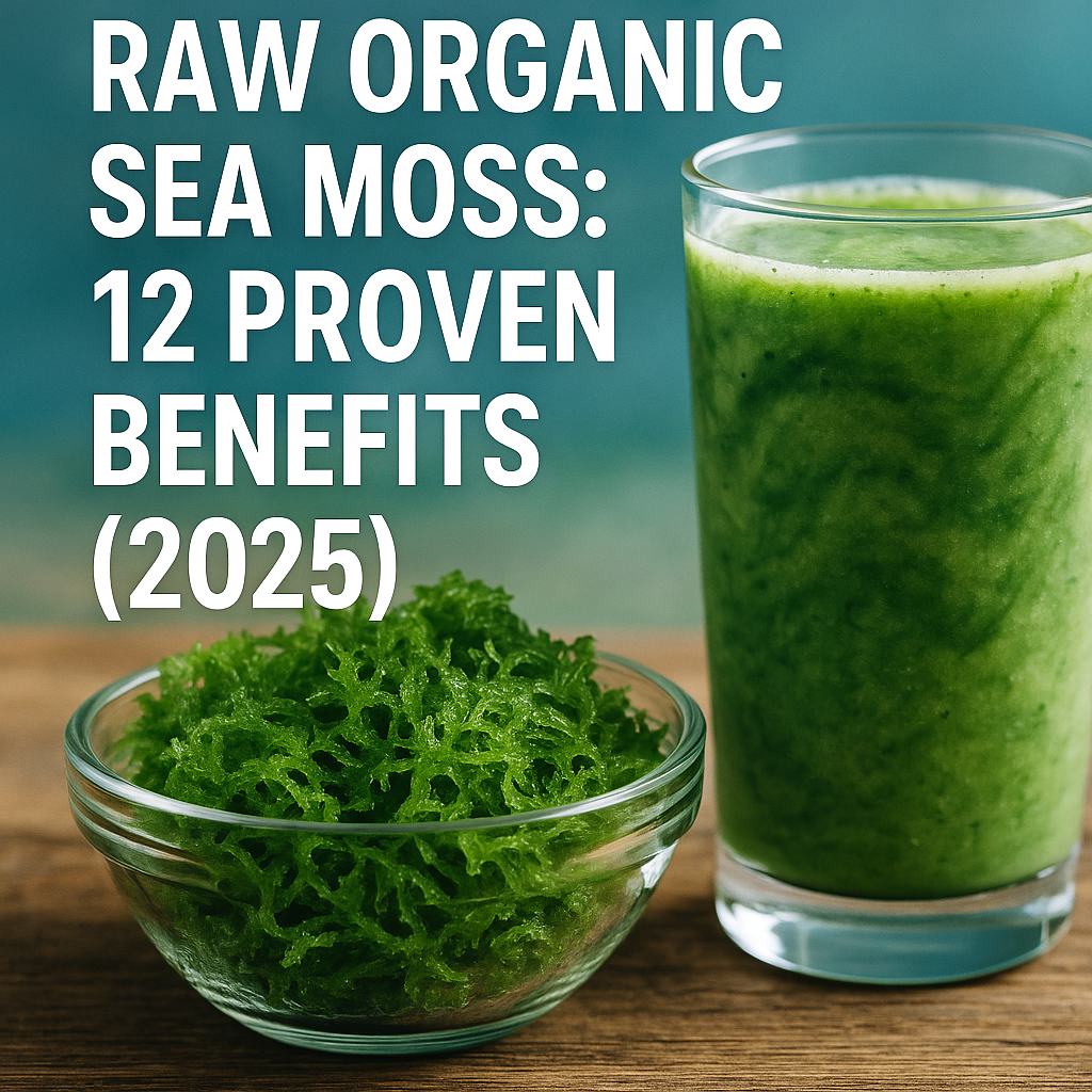 Raw organic sea moss in bowl