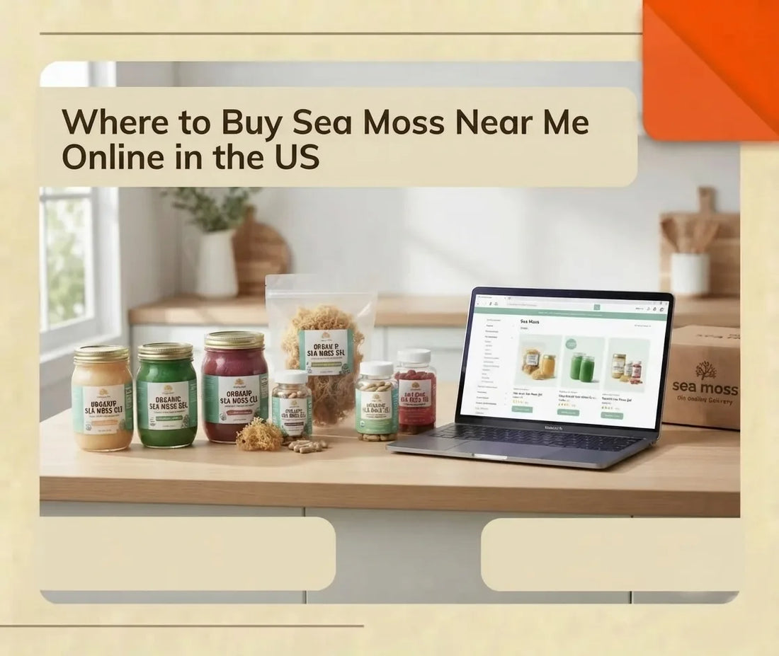 Sea moss products with online shopping and US delivery concept