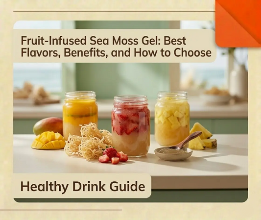 best fruit-infused sea moss gel flavors, including mango, strawberry, and pineapple.