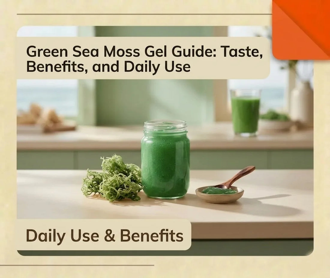 Green sea moss gel added to a smoothie for daily use