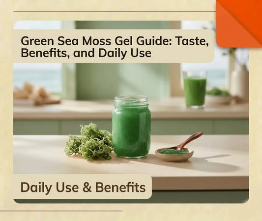 Green sea moss gel added to a smoothie for daily use
