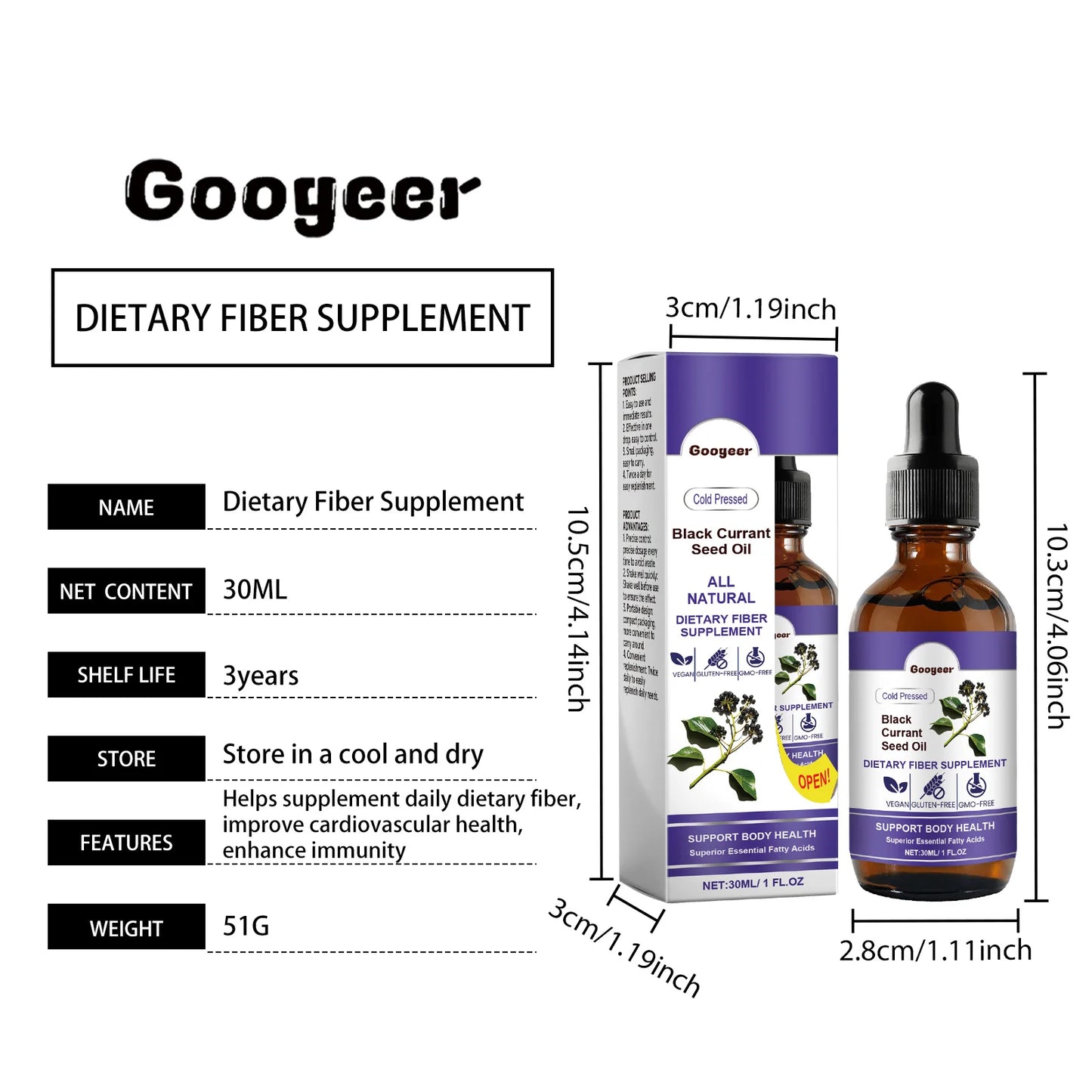 Black Seed Oil Drops 30ml Dietary Fiber