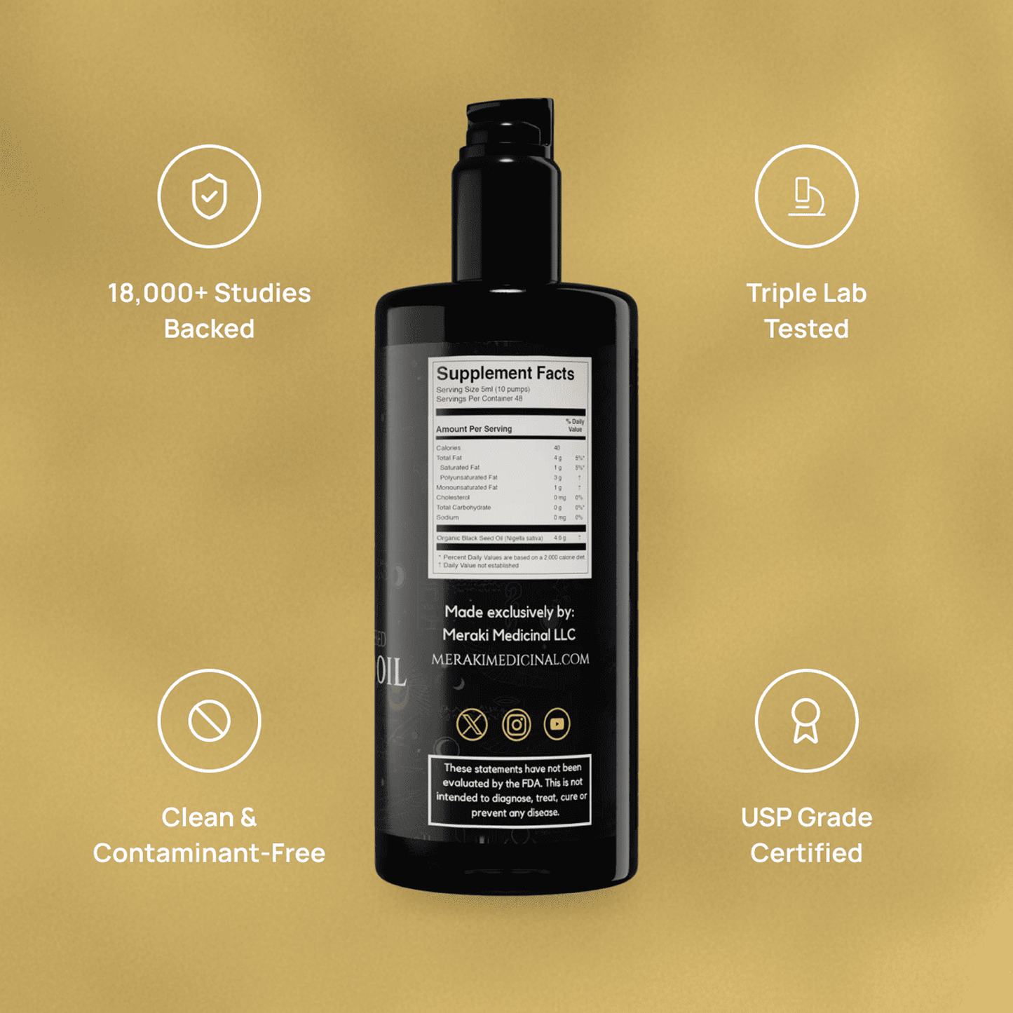 High Potency Cold-Pressed Organic Black Seed Oil