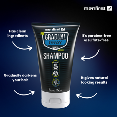 Menfirst No More Gray Elite Bundle Shampoo, Conditioner, Beard Wash, Beard Balm & Pomade