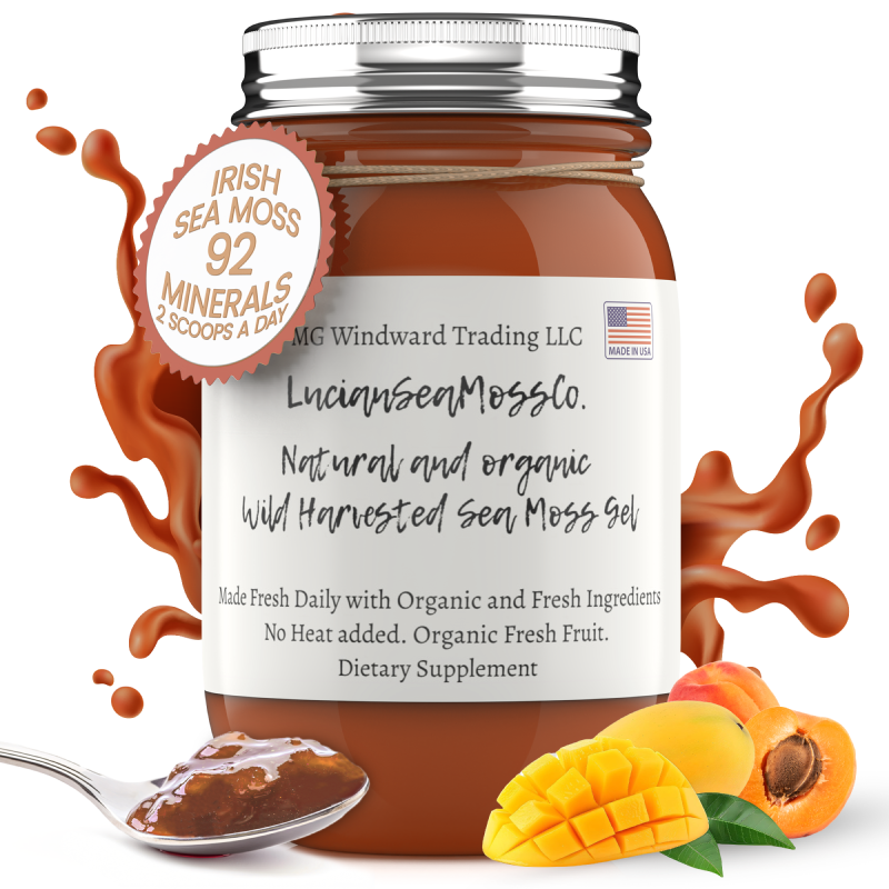 Fresh Organic Mango Peach Infused Sea Moss Gel - Seamoss Global