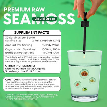 Sea moss drops for vegan diet