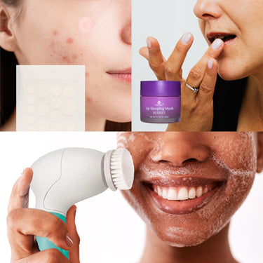 Ultimate Skincare Bundle: Lip Care, Acne Solution, and Advanced Cleansing Brush