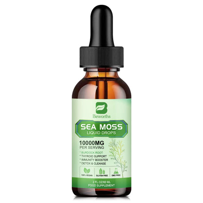 Organic Seamoss Drops with Burdock Root and Spirulina
