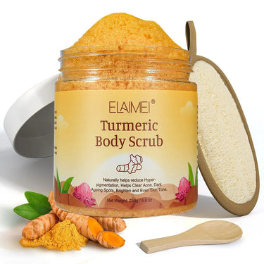 Matcha & Himalayan Salt Turmeric Body Scrub Anti Oxidation, Reduces Acne, Pimples, Brightens Skin