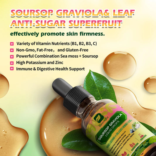 Sea Moss and Soursop Graviola Extract Drops Black Seed Oil