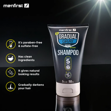 Menfirst Good-bye Gray Hair Shampoo, Conditioner, Beard Wash and Darkening Pomade Bundle