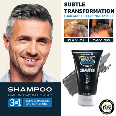 Gradual gray hair color treatment for men