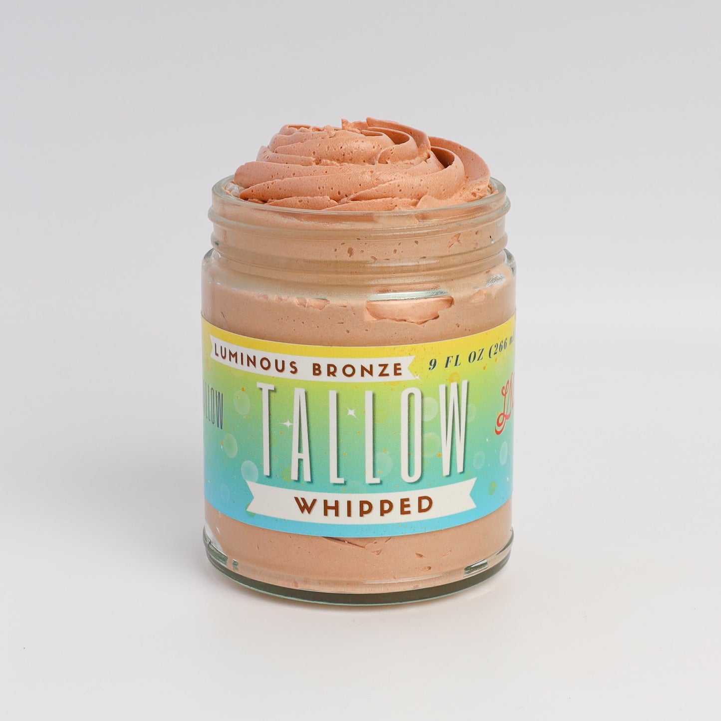 Ingredients used in luminous bronze whipped tallow including beef tallow coconut oil and mica