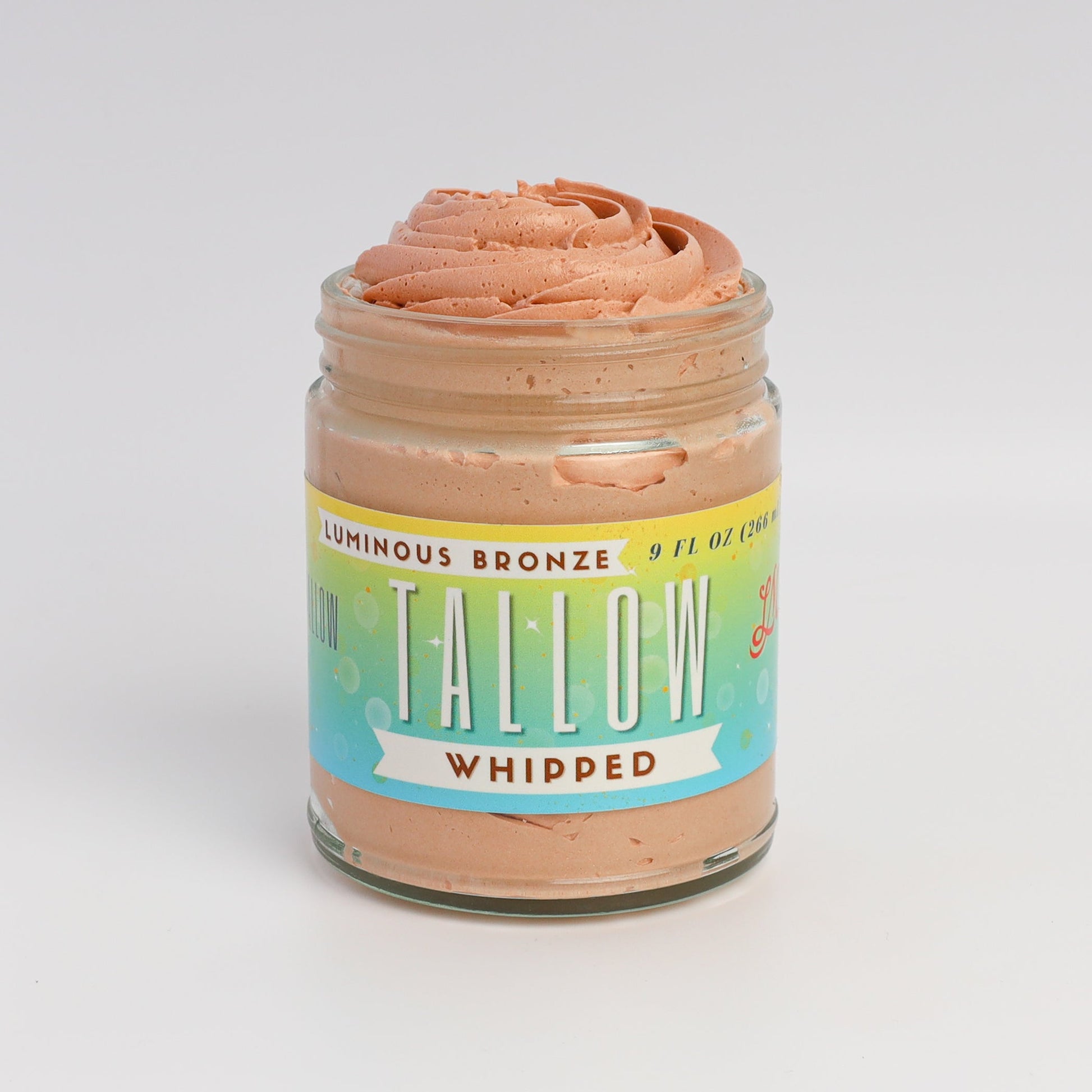 Ingredients used in luminous bronze whipped tallow including beef tallow coconut oil and mica