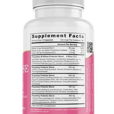 Menopause Support: Vitamin D, E, B6 Prebiotic Blend Supplement